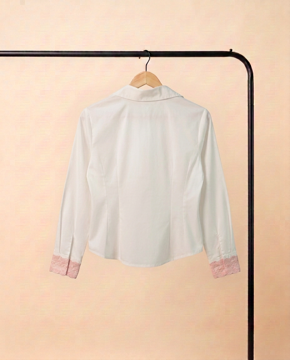 Lace-Trimmed Poplin Shirt